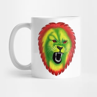 Colourful Angry Lion Head Mug